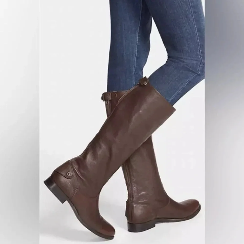 Frye Melissa Brown Leather Tall Riding Boots Size 7B